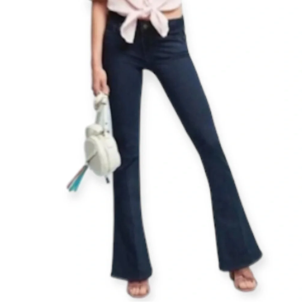PAIGE Lou Lou Flare Stretch Jeans 26 Dark Wash